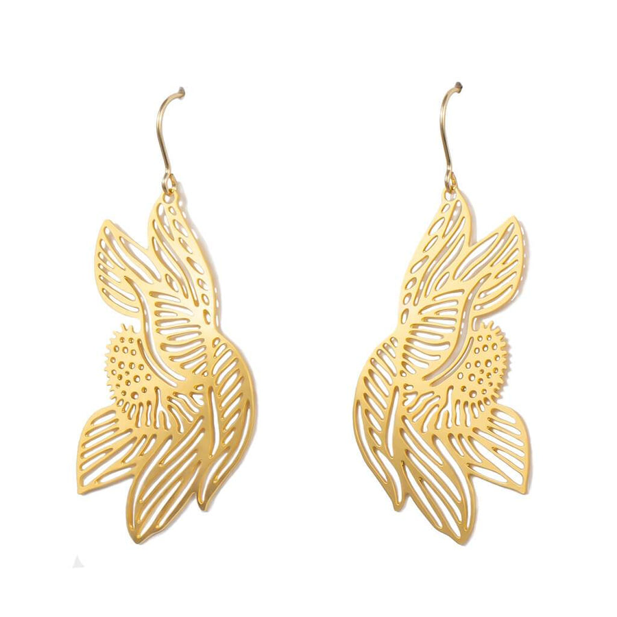 Lotus Earrings 1  (Gold-plated)